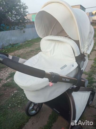 Коляска 2 в 1 эко кожа hot mom