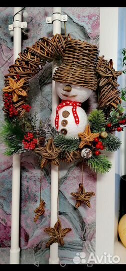 Новогодние игрушки. Подарки Плетёный венок