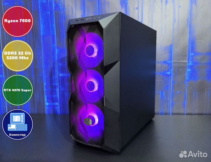 Домашний комп AMD7600-RTX4070SUP-32DDR5-WCB175-A620