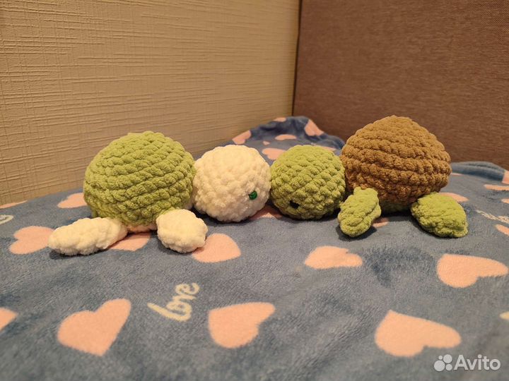 Пара черепашек игрушки плюшевые
