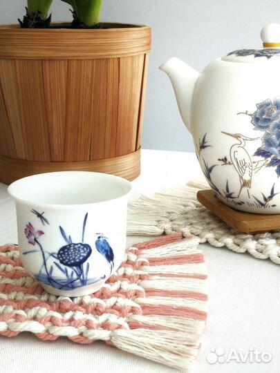 Набор макраме салфеток под кружечки «Сезоны»
