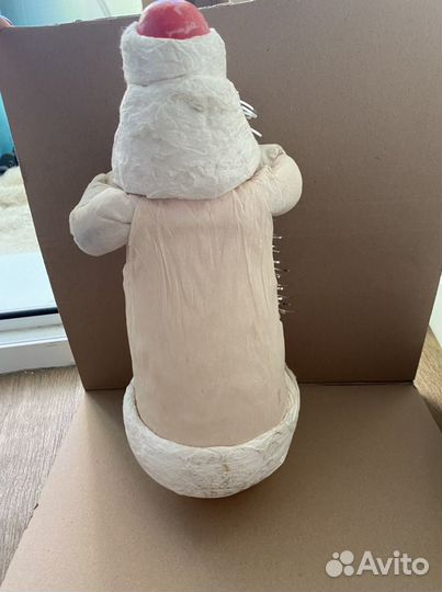 Елочная ватная игрушка СССР Снеговик, Дед Мороз