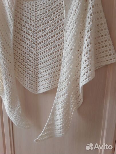 Бактус шаль шарф вязаный ручная работа