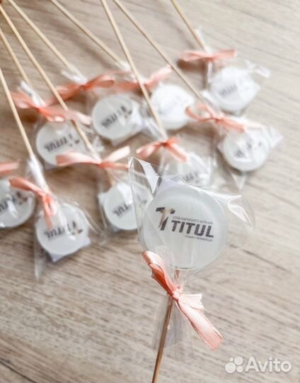 Леденцы из изомальта с печатью