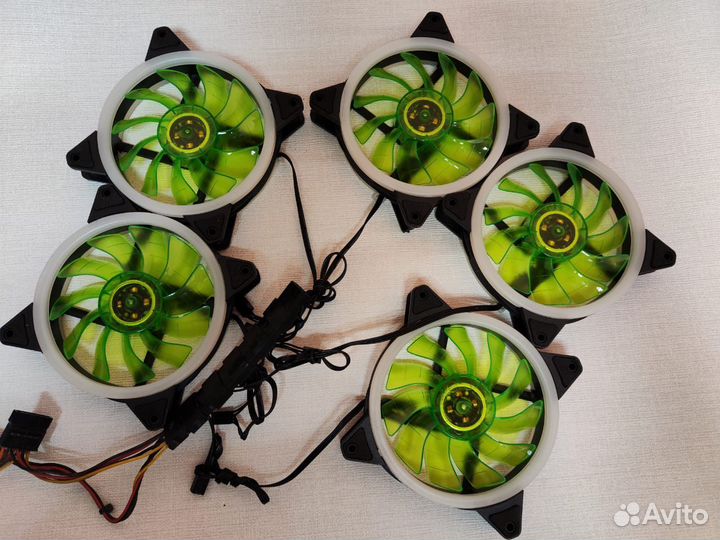 Зелёные корпусные вентиляторы 120 лот 10 шт