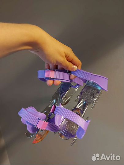 Коньки детские раздвижные двухполозные на обувь