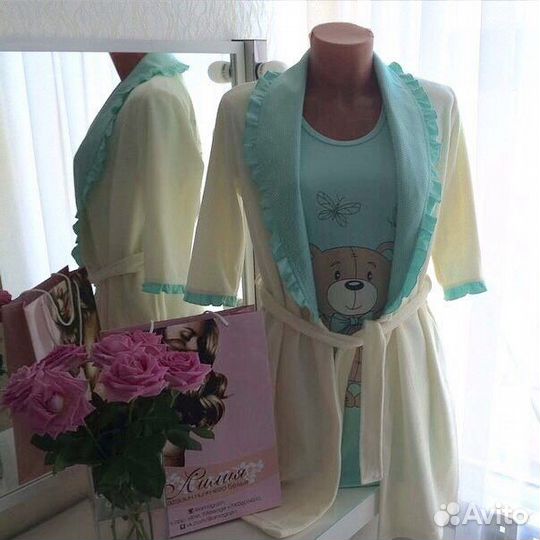 Халат и сорочка теплый размер 42,44