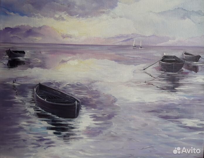 Картина маслом на холсте Пейзаж Восход