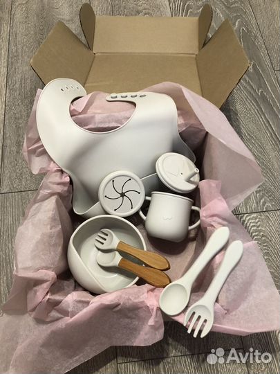 Новый подарочный набор детской силиконовой посуды