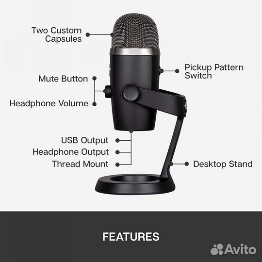 Новый USA Blue Yeti Nano Premium Condenser Mic