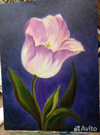 Картина маслом на холсте цветы 30х40