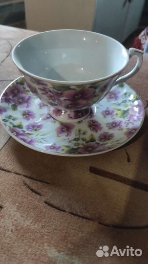 Чашка с блюдцем фарфор