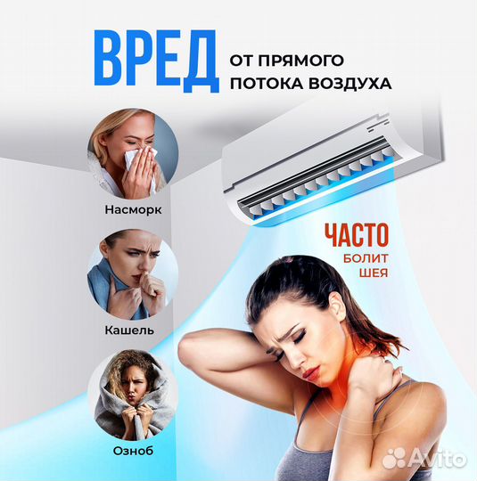 Экран-отражатель для настенного кондиционера 90 см