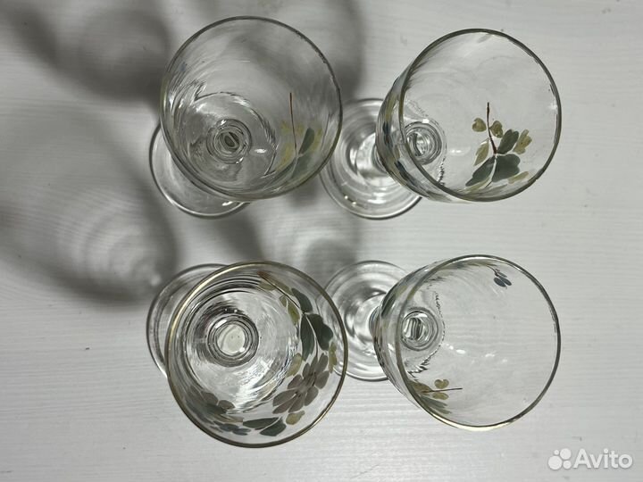 Рюмки старинные, роспись, до 1917 года