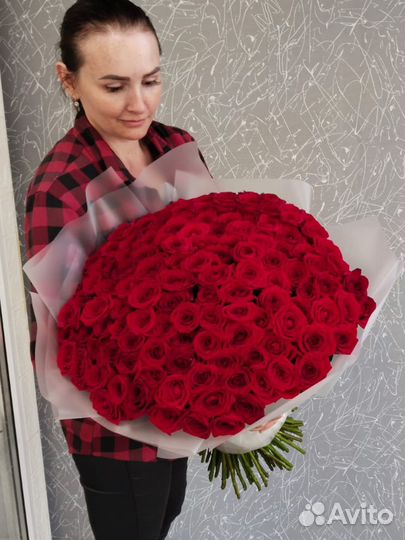Букеты из 101 розы 70 см