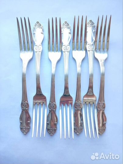 Набор вилок и ложек мельхиор новый