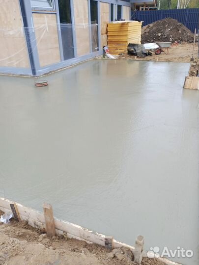 Бетонные работы отмостка фундамент площадка забор