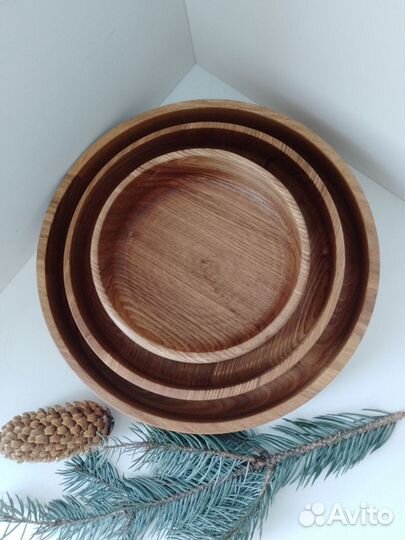 Набор тарелок деревянных