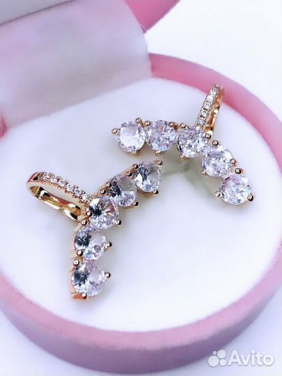 Серьги с настоящими кристаллами Swarovski