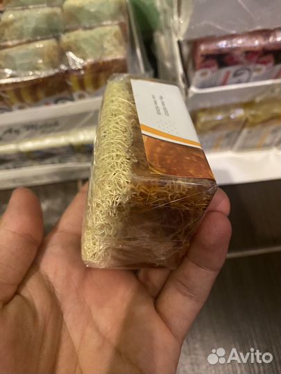 Лечебное мыло с мочалкой