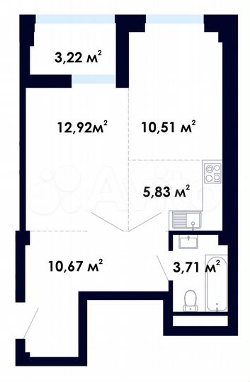 2-к. квартира, 46,9 м², 2/9 эт.