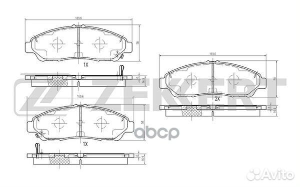Колодки торм. диск. передн. Acura MDX II 06- H