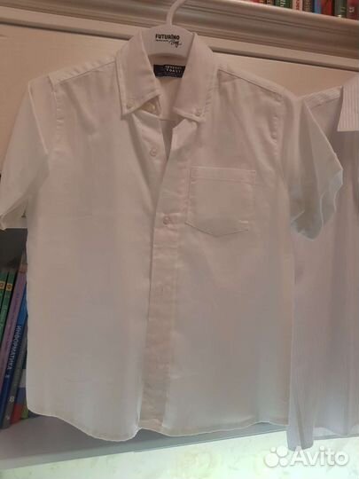 Белые рубашки с коротким и длинным рукавом