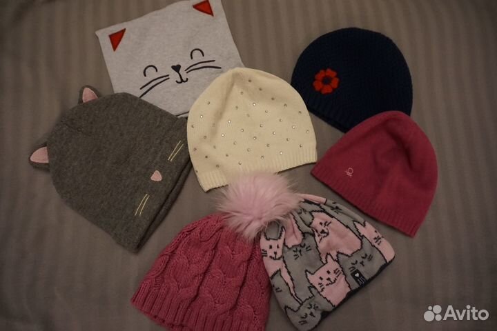 Шапки для девочки на все сезоны, р-р 52-54