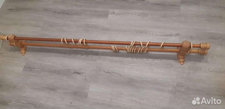 Гардина для штор из дерева двойная длина 1,50