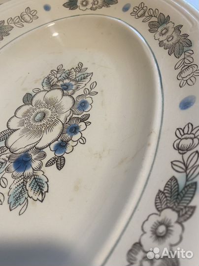 Селедочница, овальное блюдо СССР, Зик, Конаково