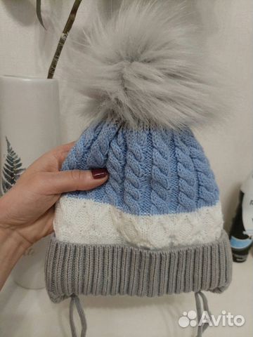 Шапка детская зимняя, 55 размер