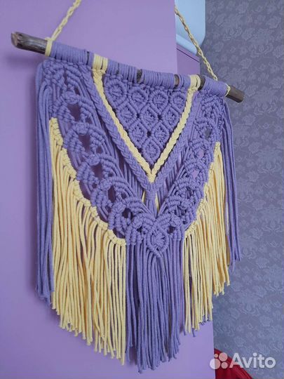 Макраме панно чёрное