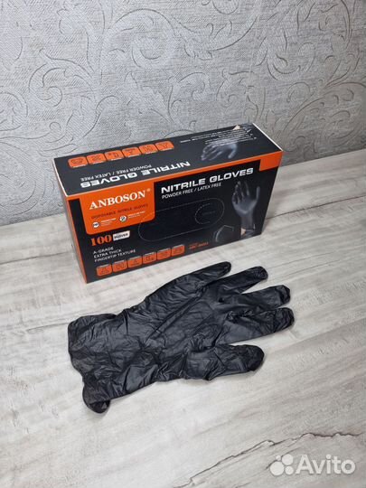 Перчатки нитриловые черные высокого качества