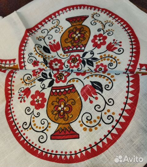 Скатерть винтажная лен 100 плотная новая с биркой