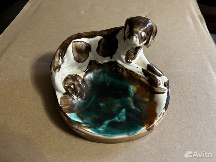 Фарфор Буды Пепельница Собака