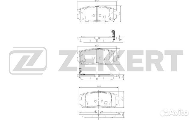 Колодки тормозные задние 110.7*45.9 Chevrolet Captiva (C100,C140) 06, Opel Antara 06