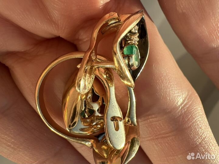 Золотой набор с изумрудами и бриллиантами Per Semp