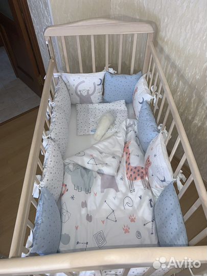 Комплект в детскую кроватку бортики 120х60