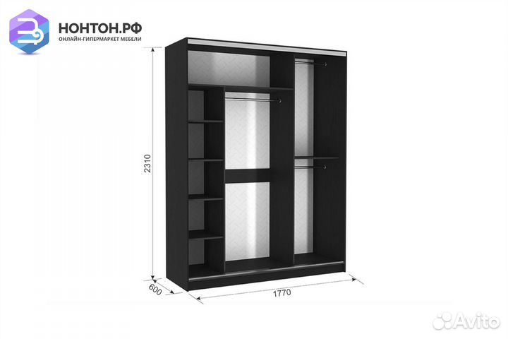 Шкаф-купе Бассо 7-600 59 дуб млечный