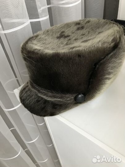 Норковая шапка мужская бу