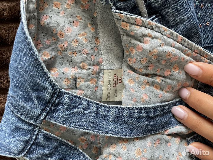 Джинсовый комбинезон для девочки 86