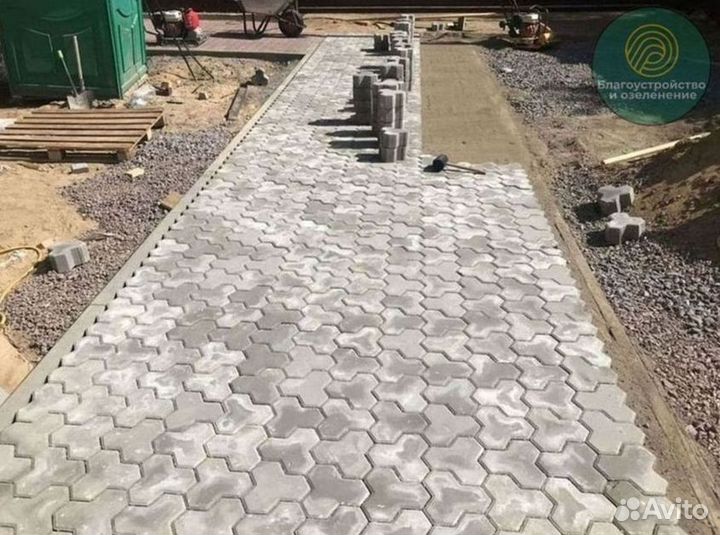 Тротуарная плитка с укладкой