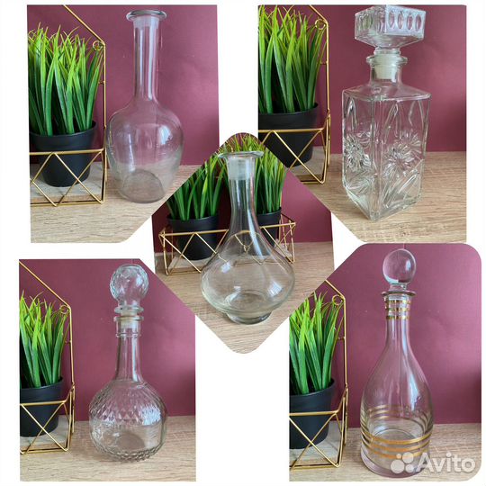 Штофы и графины, насыпное стекло СССР