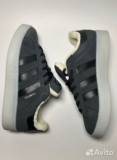 Кроссовки Adidas Campus Grey с мехом
