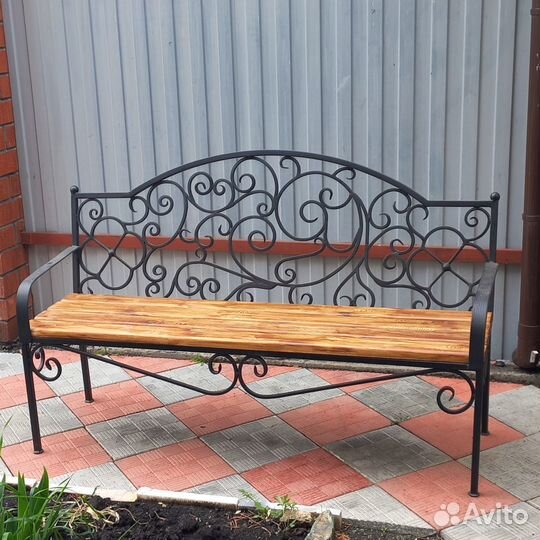 Скамейка садовая кованая
