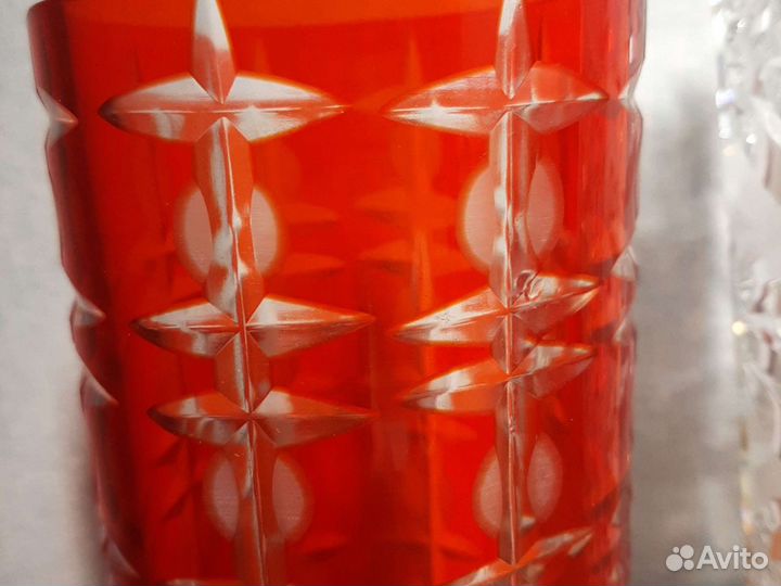 Ваза хрустальная СССР цветная