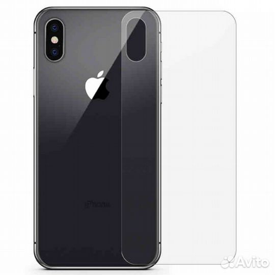 Стекло на заднюю панель iPhone X прозрачное