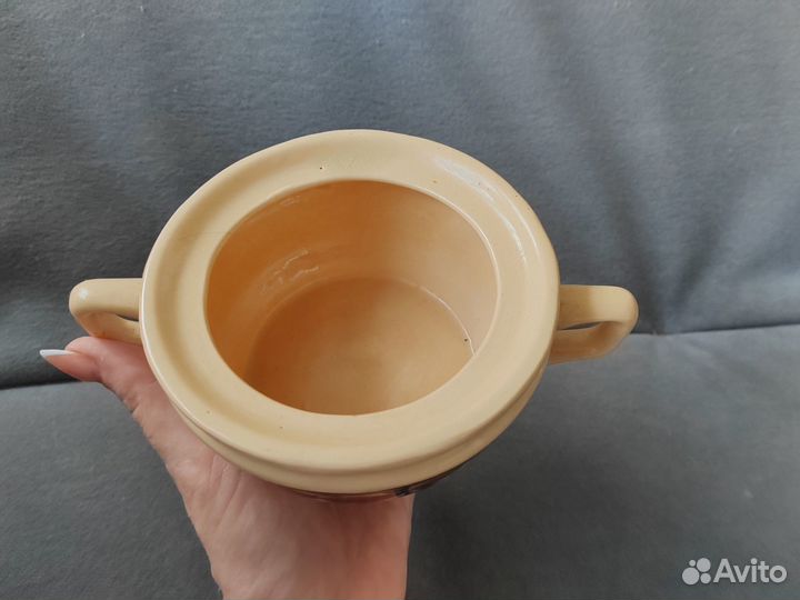 Глиняная вазочка керамическая с росписью