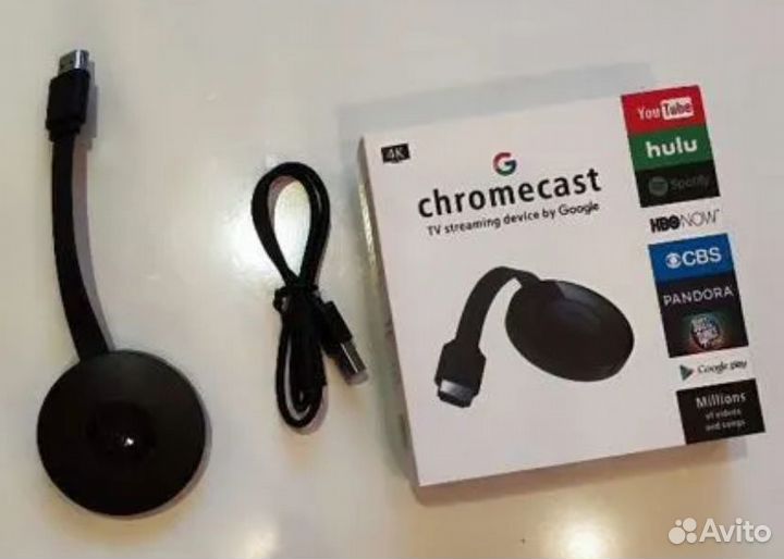 Google ChromeCast G2 WI-FI hdmi 4K, тв адаптер