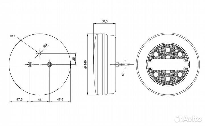 Фонарь задний на прицеп FT-113 LED
